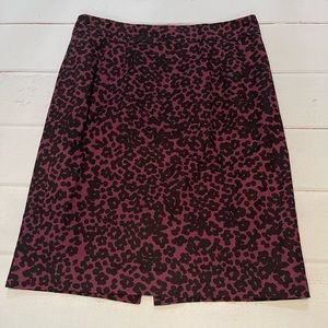 Banana Republic purple Leopard print Pencil Skirt Size 6